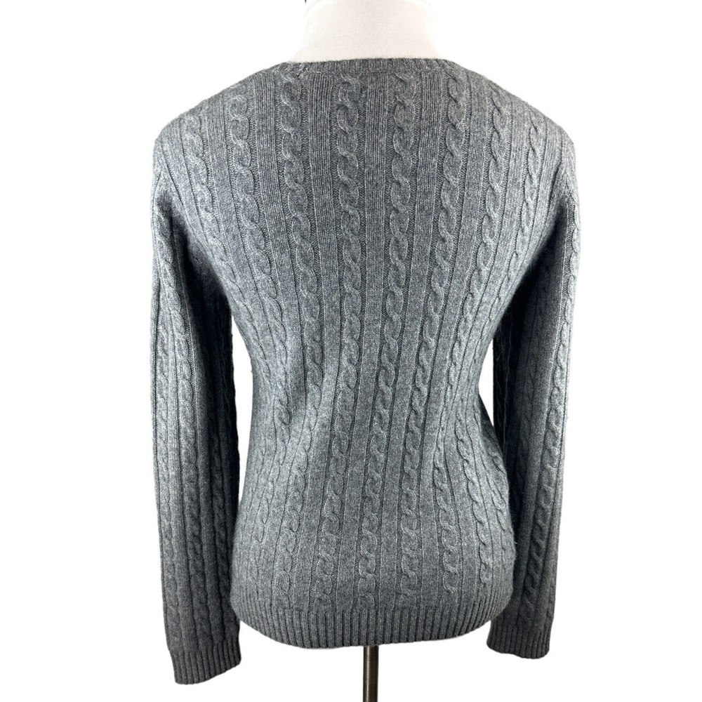 Vtg Lauren Ralph Lauren Cashmere V-Neck Pullover Sweater Gray Women's Medium - Picture 12 of 14